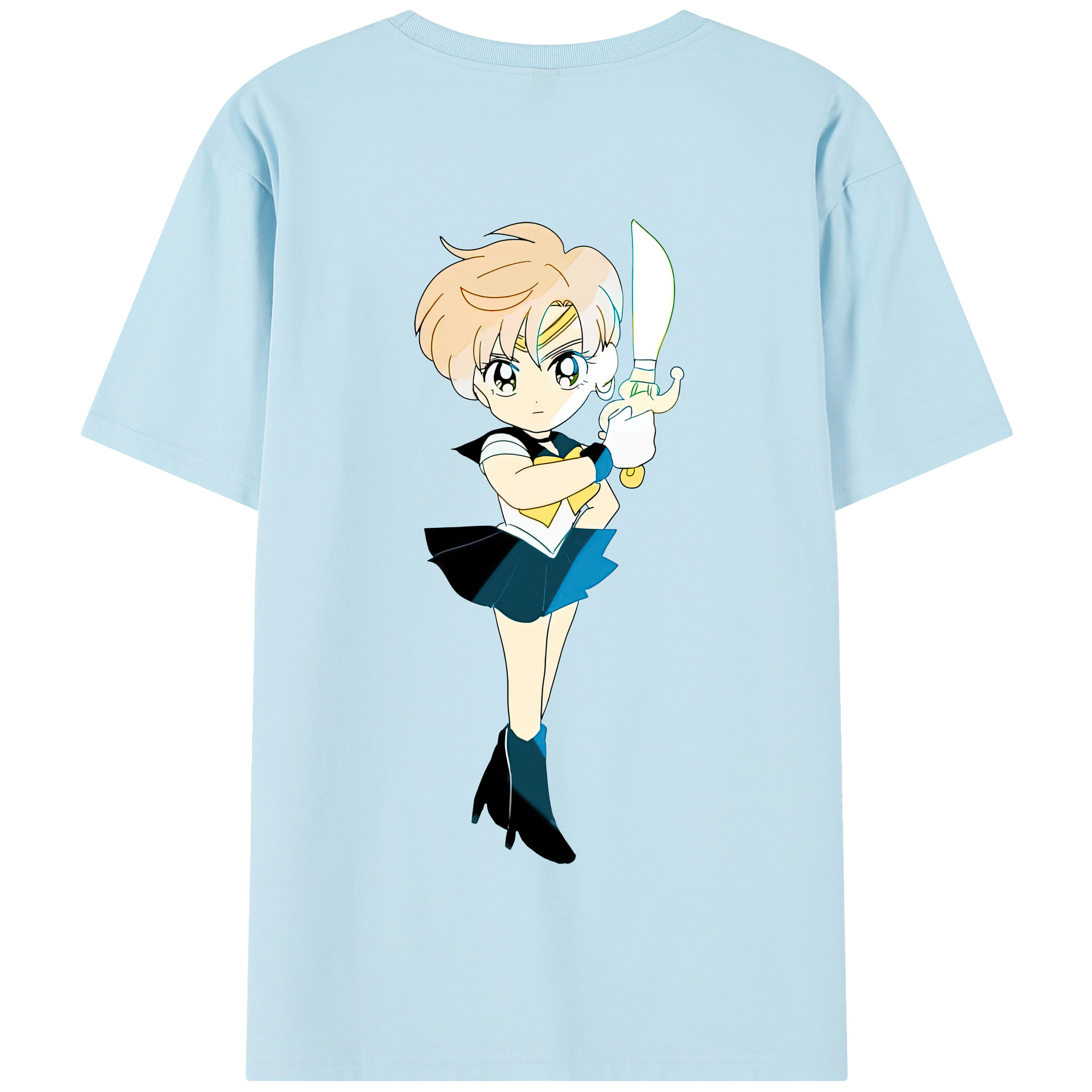 （画像用） 美少女戦士セーラームーン 天王はるか Sailor Moon Tenoh Haruka 綿100％半袖Tシャツ（背面プリント）